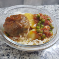 El cooksnap de Karen Zubiaurre cuando hizo Guisadito de albóndigas con un toque griego de hierbabuena.