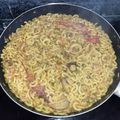 El cooksnap de Lourdes Martinez cuando hizo Fideuá de marisco con ajoaceite y salsa de tomate.