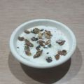 El cooksnap de Lady Marmalade cuando hizo Yogur con banana caramelizada, coco rallado y nueces light.