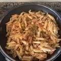 El cooksnap de Laura cuando hizo Macarrones con pollo y tomate en 22 minutos.