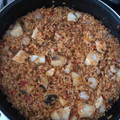 El cooksnap de Cinthya Hernández cuando hizo Arroz meloso con bacalao.
