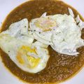 El cooksnap de Anattacks cuando hizo Huevo frito sobre puré de pimientos asados.