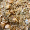 El cooksnap de astrid badia cuando hizo Guiso de fideos con salmón y gambas.