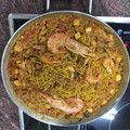 El cooksnap de Julian cuando hizo Fideuá de mejillones y calamares.