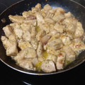 El cooksnap de La Jícara cuando hizo Pechuga de pollo al ajillo.