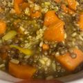 El cooksnap de Irene-Guirao cuando hizo Estofado de lentejas con pollo y arroz integral.