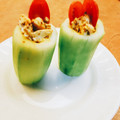El cooksnap de ₵♡Ϛ❘Ν₳ νΕ₲α₪Ⓐ✍. Salvador. cuando hizo Pepino relleno de queso con hierbas provenzales y tomate cherry.