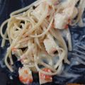 El cooksnap de Lorena Torres cuando hizo Pasta con palmitos de cangrejo.