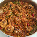 El cooksnap de C.H. Lanchas cuando hizo Arroz con conejo.