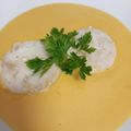 El cooksnap de Virginia. cuando hizo Crema de calabaza con caldo de pescado y merluza.