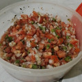 El cooksnap de Gabriela Conte cuando hizo Salsa criolla para el choripán.