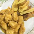 El cooksnap de rakelita80 cuando hizo Pollo a la mostaza & miel con arroz blanco y batatas al natural.