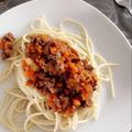 El cooksnap de Priscila Marquez cuando hizo Espaguetti a la bolognesa.