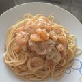 El cooksnap de Guisella Franco cuando hizo Tallarines con salsa de camarones.