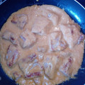 El cooksnap de Maria Prados cuando hizo Pavo a la plancha con salsa de pimiento rojo.
