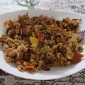 El cooksnap de rocio ibalo cuando hizo Arroz Chaufa con Salchichas.
