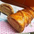 El cooksnap de Angélica Santos cuando hizo Pan relleno de jamón y queso.