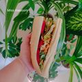 کوک اسنپ میس معصوم بعد از امتحان کردن ساندویچ مرغ و کاهو سرد.