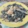 El cooksnap de Luisa Castro Aguilar cuando hizo Pasta “Nero dí sepia” con Salmon y Gambas.