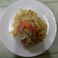 El cooksnap de JRodrigo Robe cuando hizo Fideos secos con verduritas y jamón.