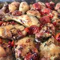 El cooksnap de Alexis cuando hizo Muslos de pollo al horno con tomates y patatas.