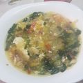 El cooksnap de Nieves Ruíz cuando hizo Sopa de puerro con jamón curado y canónigos.