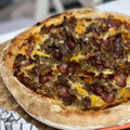 El cooksnap de Irene-Guirao cuando hizo Pizza barbacoa con masa y salsa caseras.