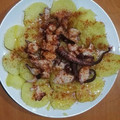 El cooksnap de Daniel Pinto cuando hizo Pulpo a la gallega salteado.