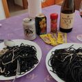 El cooksnap de Modesto Muñoz Marques cuando hizo Spaghetti al nero di seppia con gulas all'aglio.