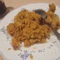 El cooksnap de Itziar cuando hizo Migas falsas de garbanzo con jamón.