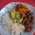 El cooksnap de Nahomy Martinez cuando hizo Ensalada caliente de vegetales con tiras de carne y salsa agridulce.