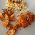 El cooksnap de Esther Soto cuando hizo Salmón especiado con papas en freidora de aire.