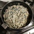 El cooksnap de Lore A89 cuando hizo Pasta con espinacas y champiñones a la crema.