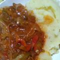 El cooksnap de Hikari GQ Recetas cuando hizo Chorizo a la pomarola con puré.