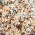 Cooksnap-ul lui Ioana atunci când a preparat Salata de ciuperci cu ton,porumb și ceapa verde.