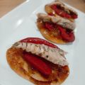 El cooksnap de MariadeGrazia cuando hizo Blinis de cebolla caramelizada, pimiento del piquillo y filetes de melva.