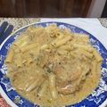 El cooksnap de Camii Diaz Majdanski cuando hizo Pasta en salsa de pollo al verdeo.