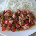 El cooksnap de MabelNuez cuando hizo Pollo a la cocacola con cacahuetes y verduras.
