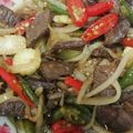 Cooksnap Yuki Chan semasa beliau membuat Daging Goreng Kunyit.