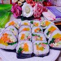 Cooksnap của Sakura khi họ làm theo món Kimpap (cơm cuộn rong biển)
