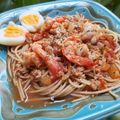 รูป Cooksnap ของ piya peipei เมื่อเขาทำ สปาเก็ตตี้ซอสมะเขือเทศกุ้งสด