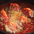 El cooksnap de Cast Bel cuando hizo Pechuga rellena con jamón cocido y mucho queso.