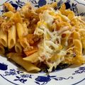 El cooksnap de lusalcidos cuando hizo Macarrones con chistorra roja con carne picada gratinados.