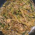El cooksnap de Blanca G cuando hizo Spaghetti de calabacín con gulas y gambones al ajillo.