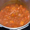 El cooksnap de Tere Sama cuando hizo Magro con pimiento verde y tomate en olla express.