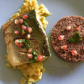 El cooksnap de Irene-Guirao cuando hizo Lubina con cuscus de granada sobre cama de puerro al curry.