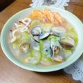 Mini Lee 的 絲瓜海鮮麵線 cooksnap