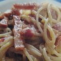 El cooksnap de Juli Sin Lactosa cuando hizo Spaghetti carbonara (sin nata).