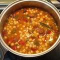 El cooksnap de Abel Gonzalez cuando hizo Cazuela de garbanzos con chorizo y pasas en olla rápida.
