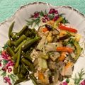 Aubrey 's cooksnap of when they made Miso stir-fry with eggplant & Green bell pepper.